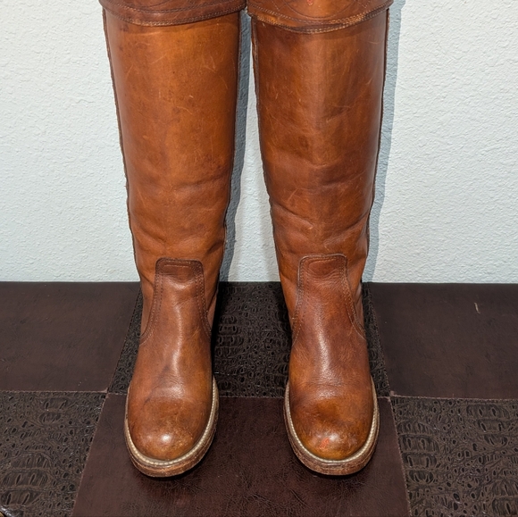 Frye Black Label Vintage Knee High Stitching Brown Western Riding Boot size 6 - Picture 6 of 16